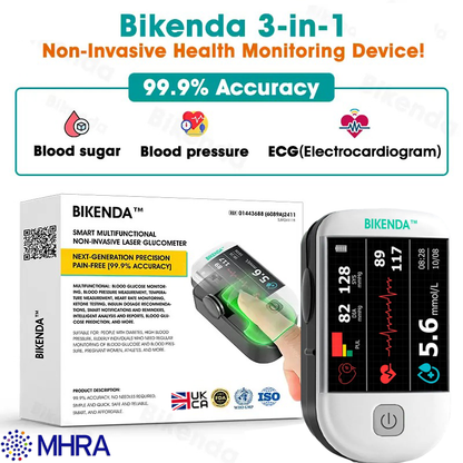 Bikenda™ Next-Generation Intelligent Multifunctional Non-Invasive Laser Blood Glucose Meter - 99.9% Accuracy